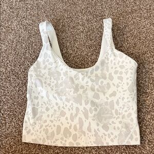 Lululemon Athletica White Patterned Camisole no padding size 2